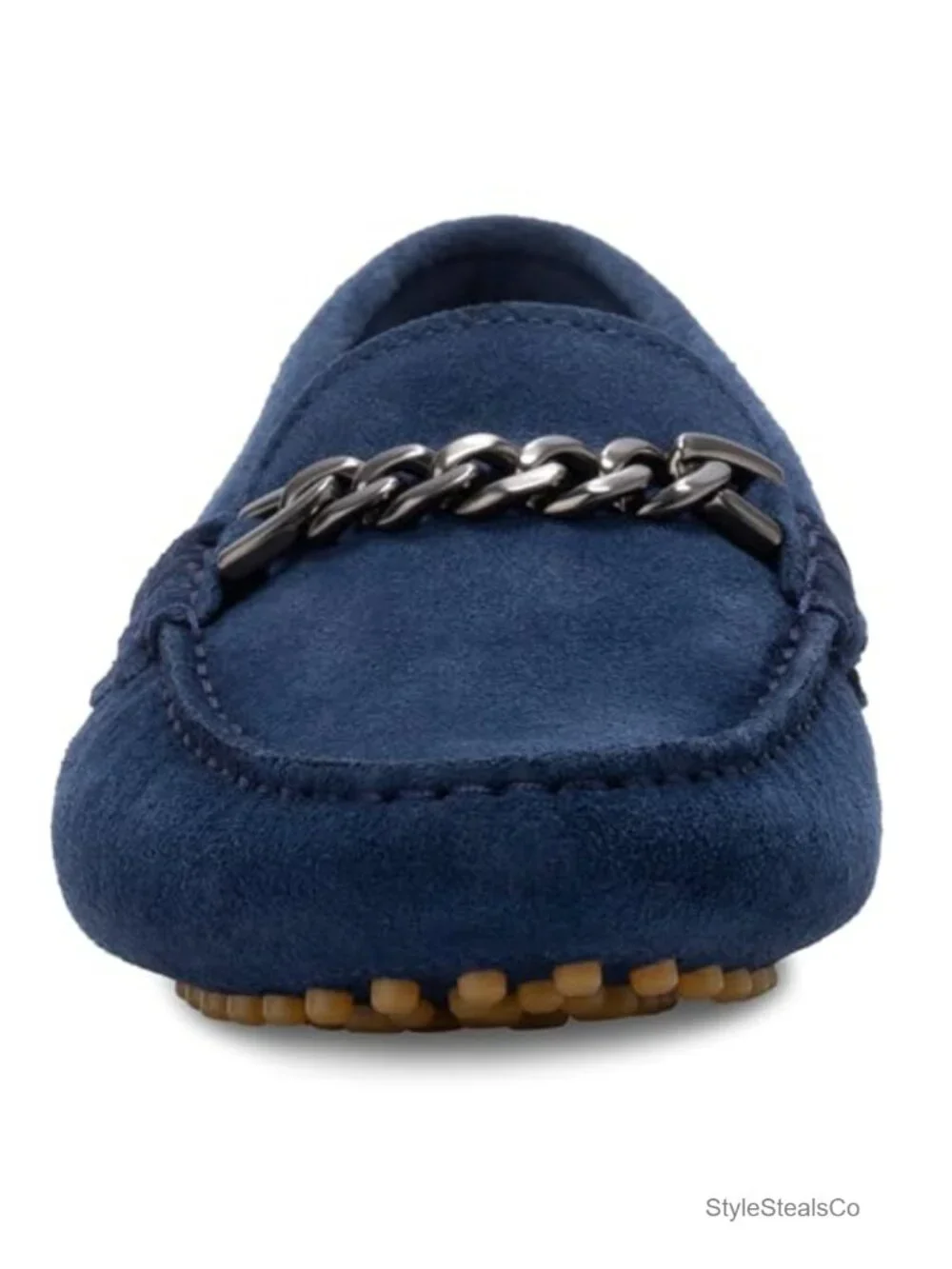 Leather Suede Moc Toe Driving Loafers - Slip-On Flat for Women